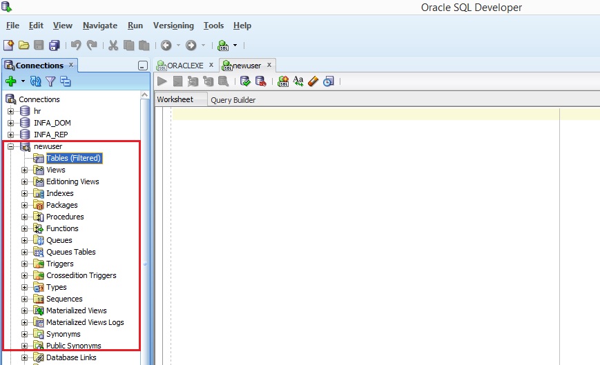 How to create connections in Oracle SQL developer